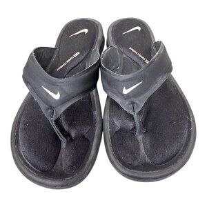 Nike Black Ultra Comfort Thong Sandals Cushioned Beach Flip Flops Size 7 Womens